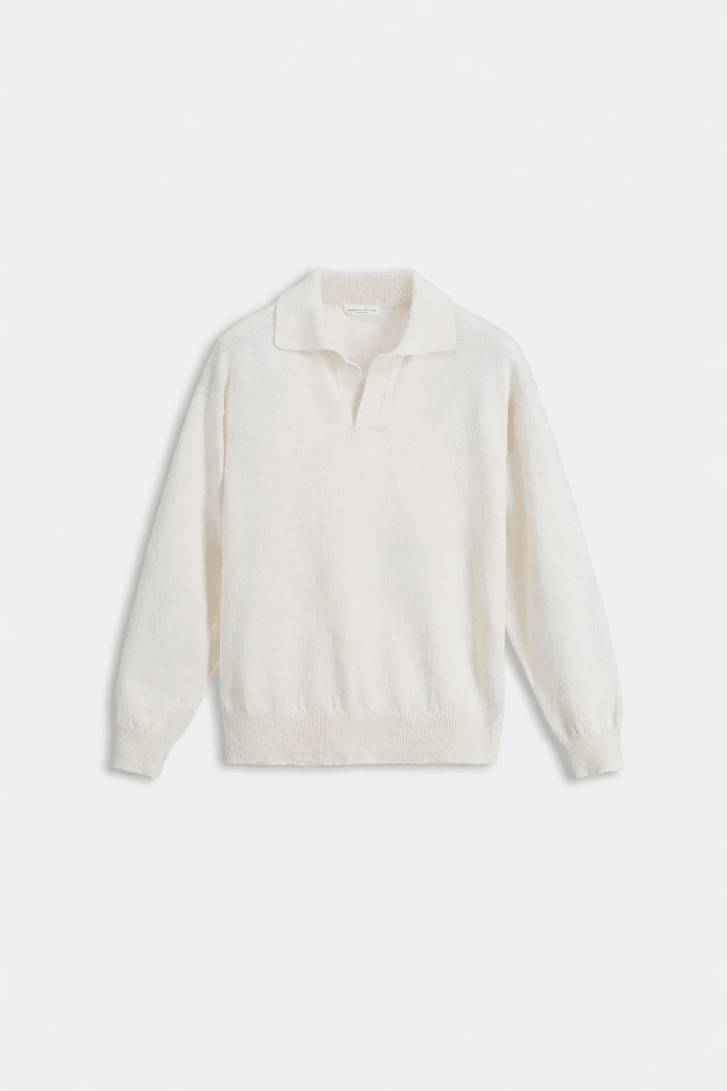 Textured Knit Polo Ecru - Hombre Amsterdam