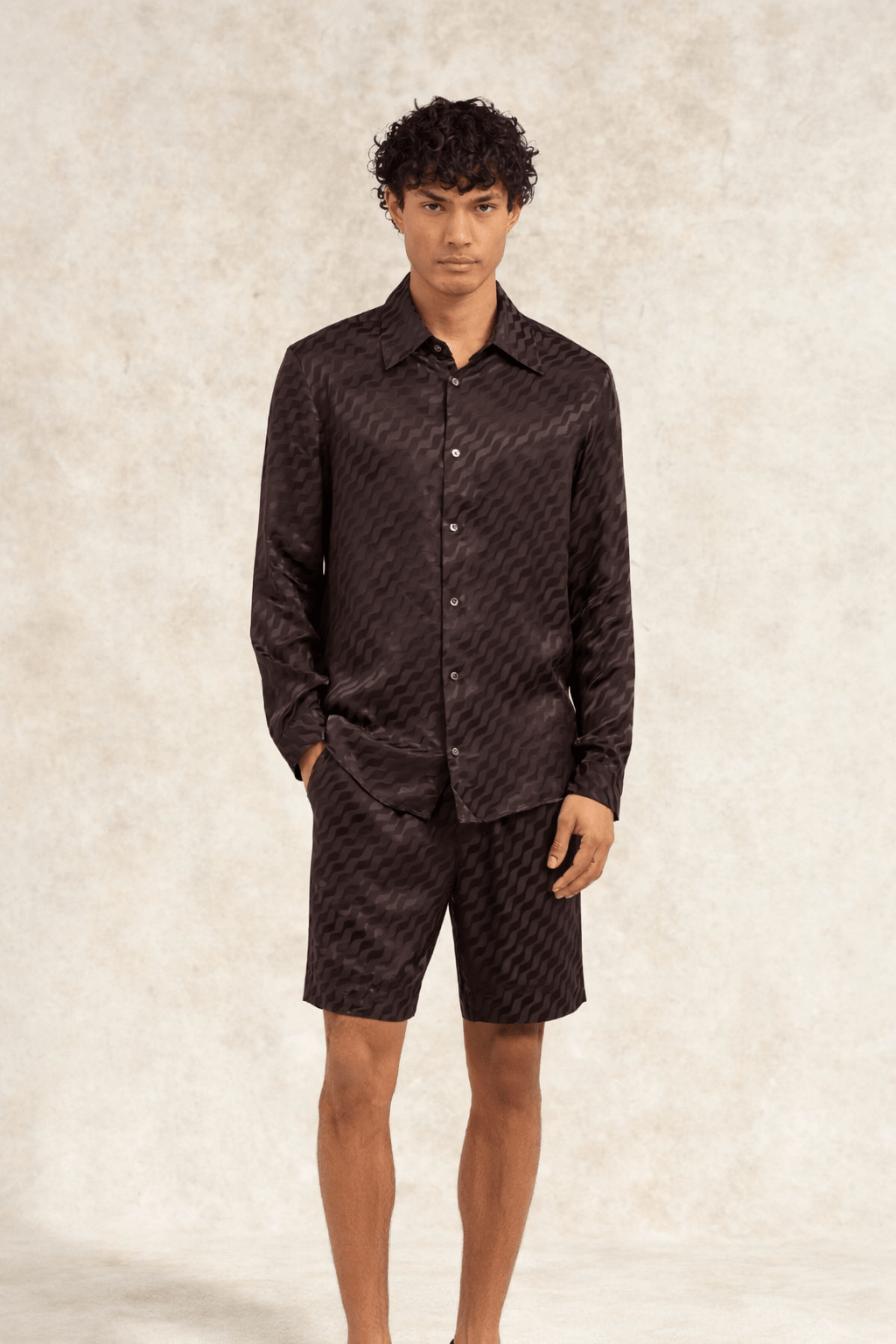 Tidello Jacquard Short Chocolat Brown- Hombre Amsterdam