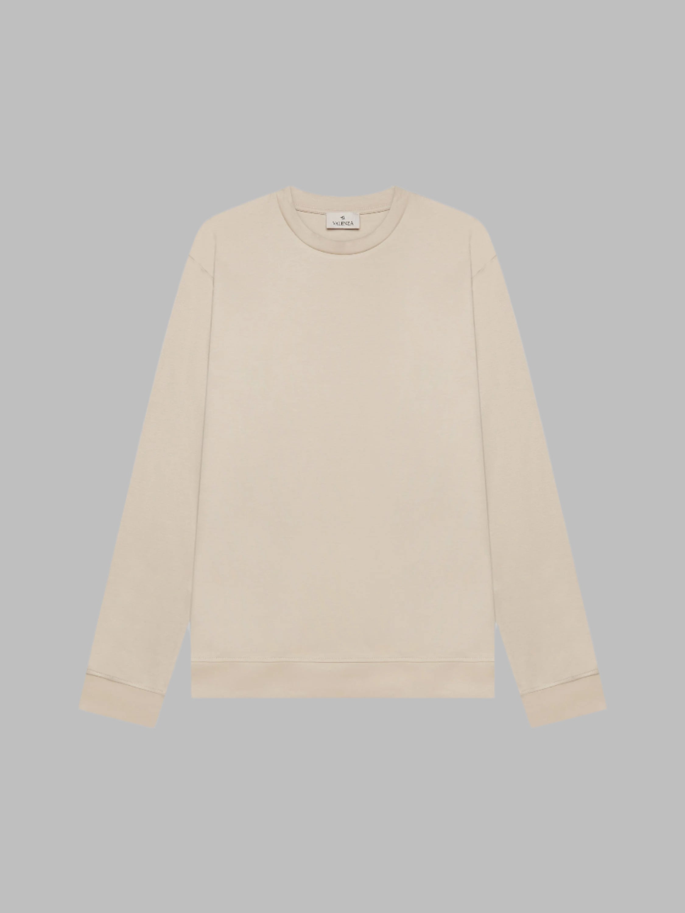 VALENZA HEAVY SUPIMA SWEAT BEIGE CREW NECK - Hombre Amsterdam