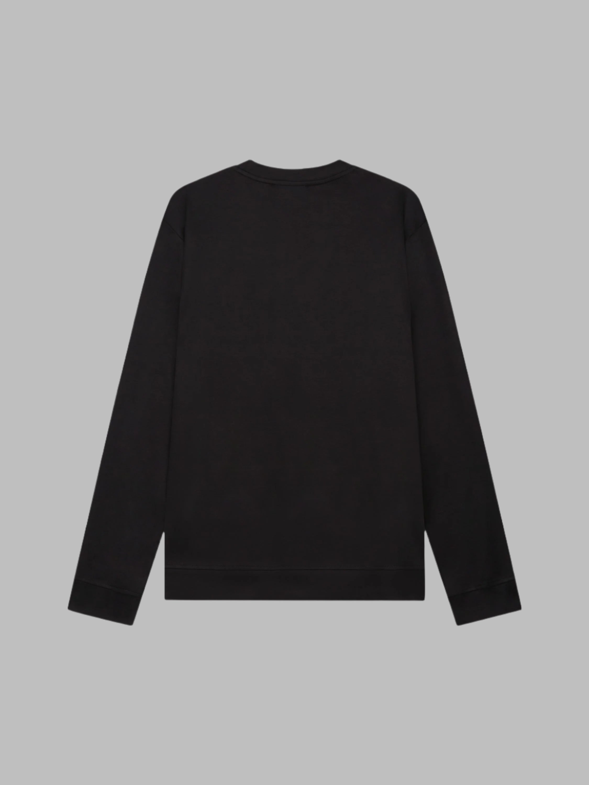 VALENZA HEAVY SUPIMA SWEAT BLACK COTTON CREW NECK - Hombre Amsterdam