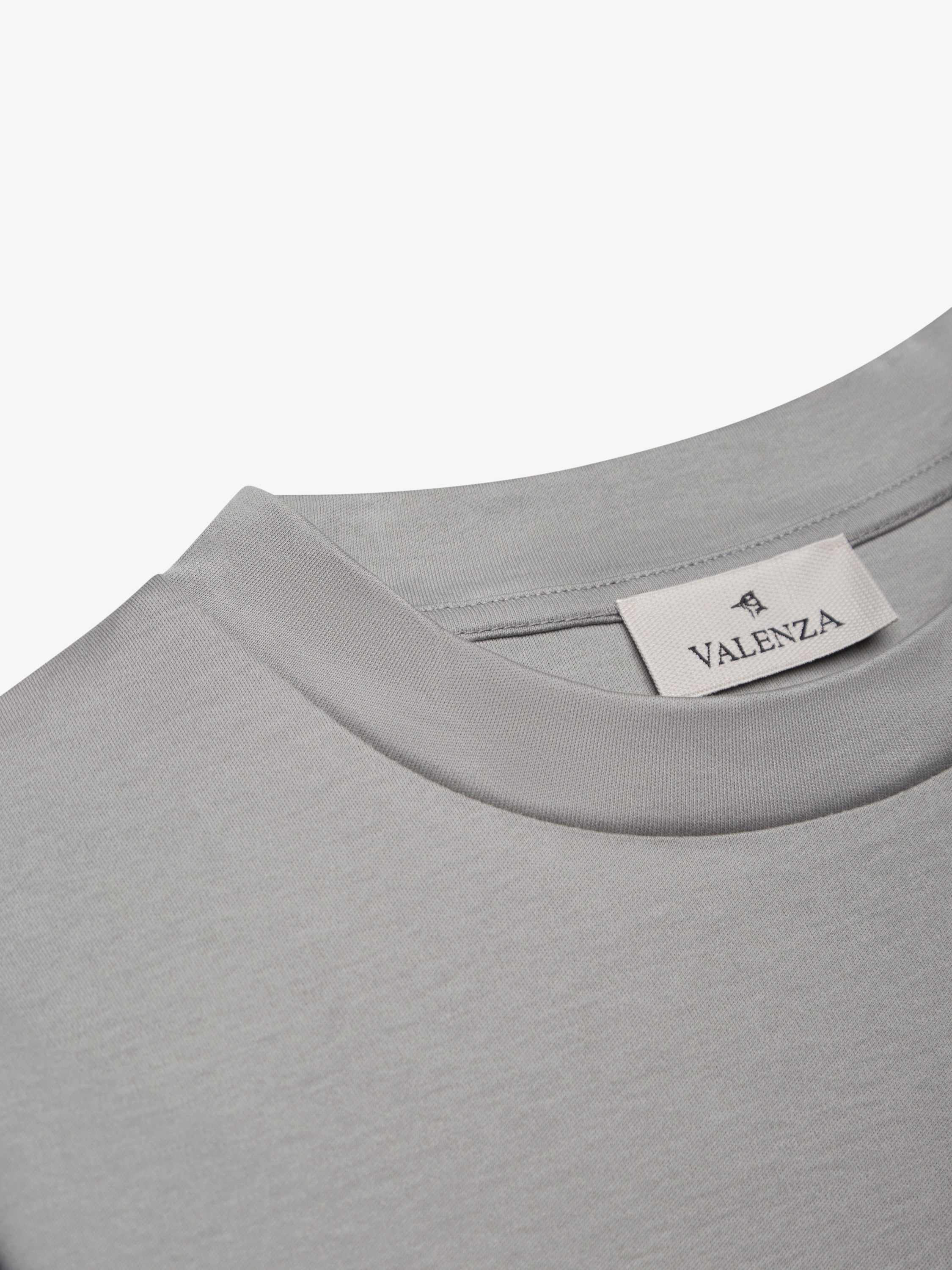 VALENZA HEAVY SUPIMA SWEAT GREY CREW NECK LONG SLEEVE - Hombre Amsterdam
