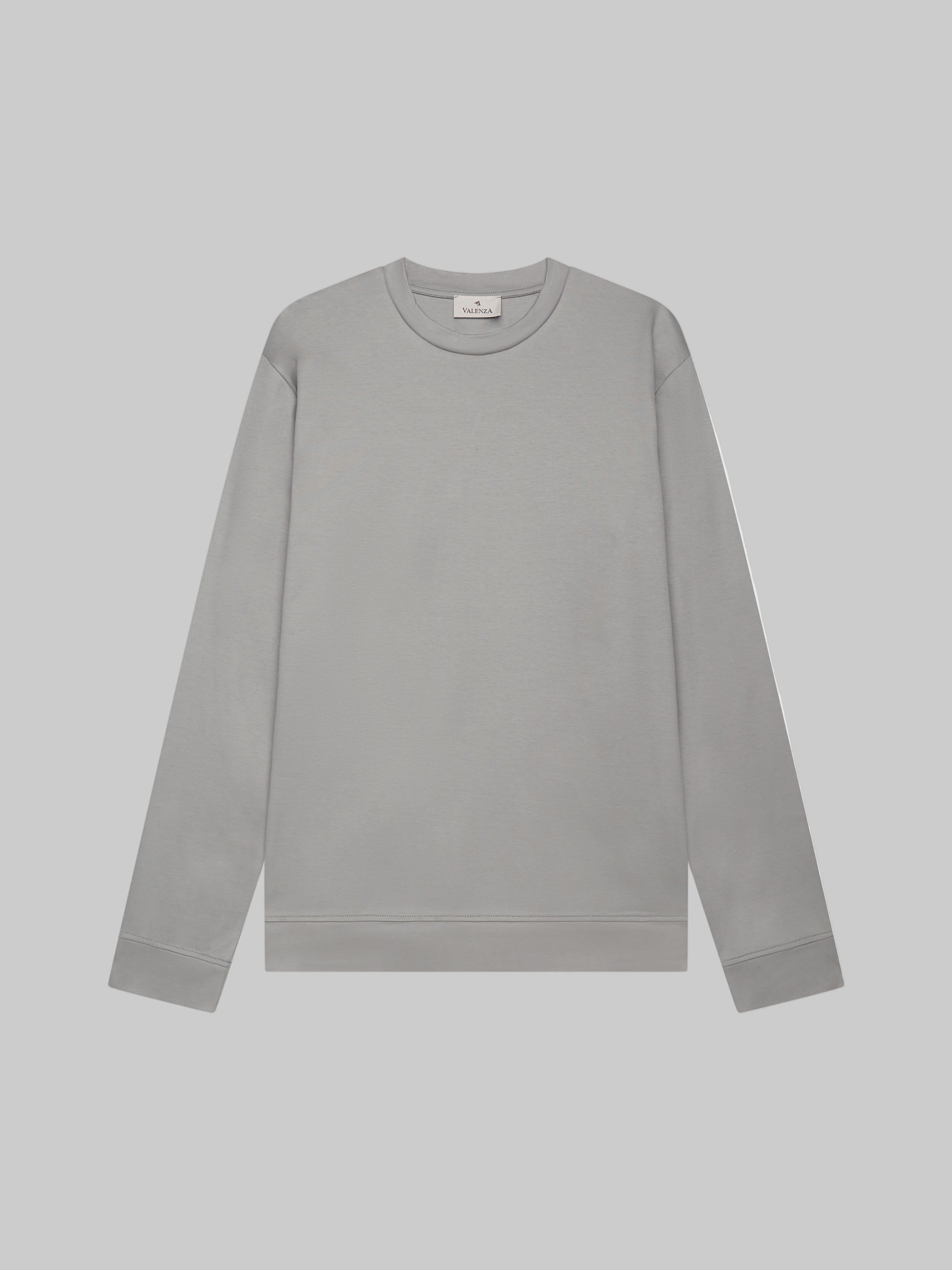 VALENZA HEAVY SUPIMA SWEAT GREY CREW NECK LONG SLEEVE- Hombre Amsterdam