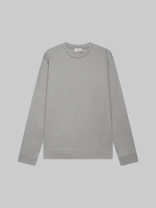 VALENZA HEAVY SUPIMA SWEAT GREY CREW NECK LONG SLEEVE- Hombre Amsterdam