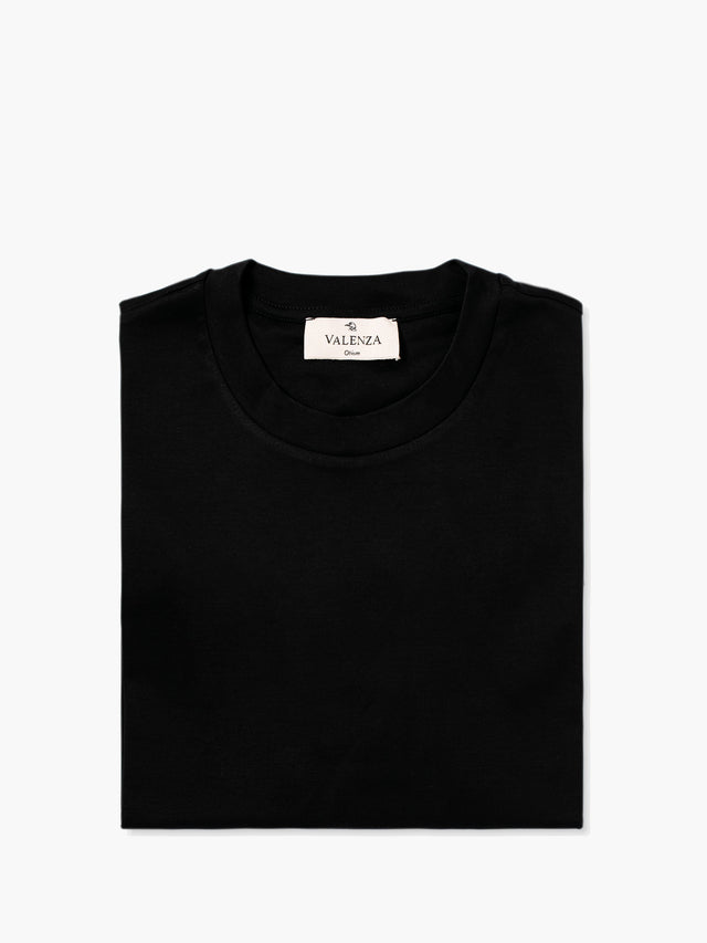 VALENZA INTERLOCK SUPIMA T - SHIRT BLACK - Hombre Amsterdam