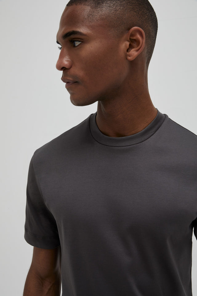 VALENZA INTERLOCK SUPIMA T - SHIRT DARK GREY - Hombre Amsterdam
