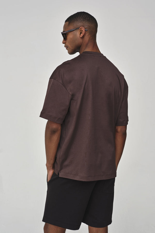 VALENZA INTERLOCK SUPIMA T - SHIRT EBONY OVERSIZED - Hombre Amsterdam