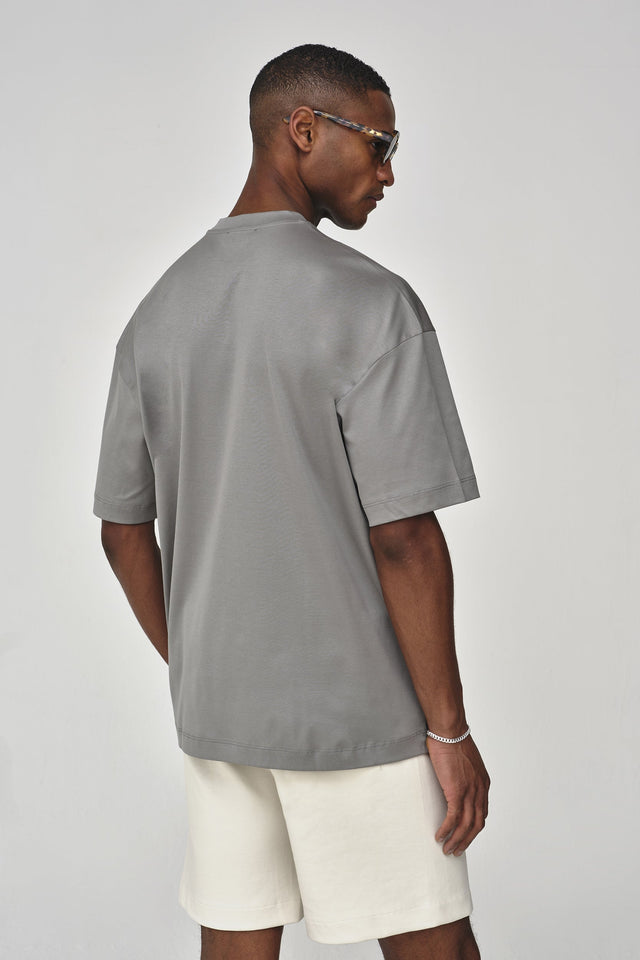 VALENZA INTERLOCK SUPIMA T - SHIRT GREY OVERSIZED - Hombre Amsterdam