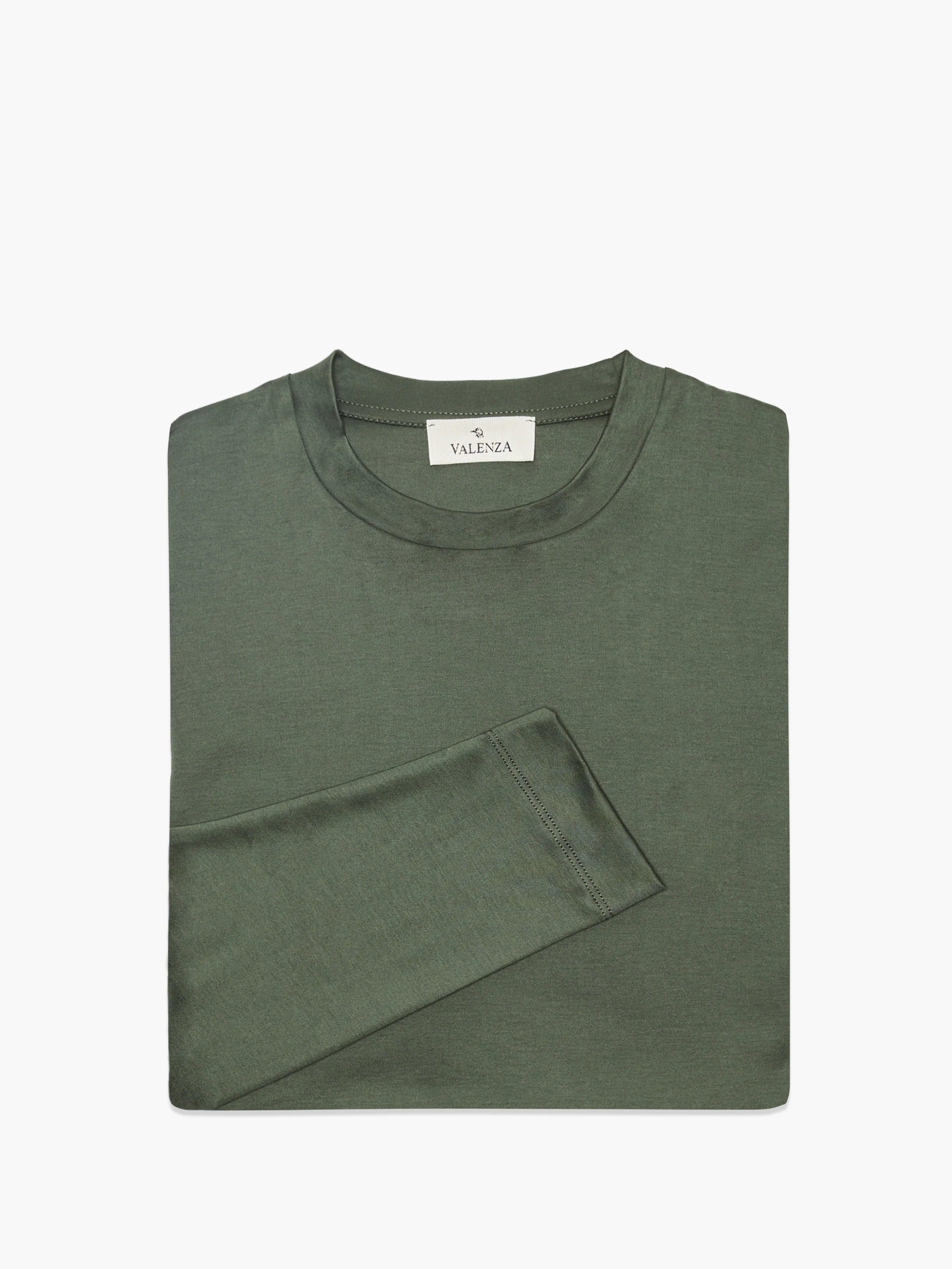 VALENZA INTERLOCK SUPIMA T - SHIRT LONG SLEEVES GREEN - Hombre Amsterdam