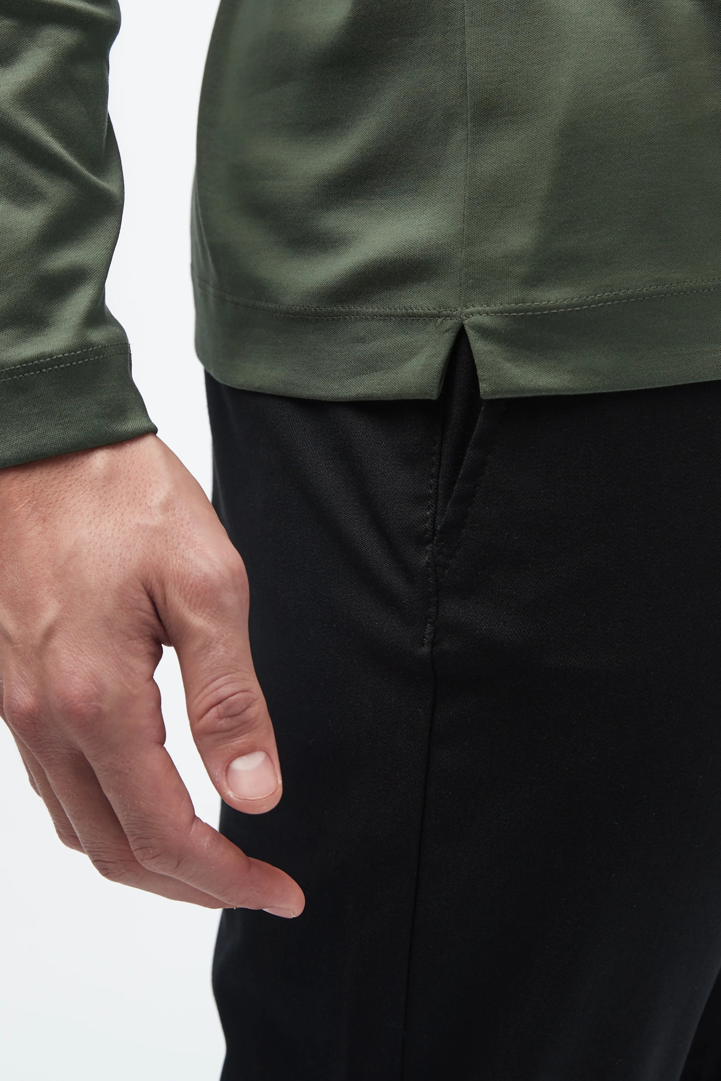 VALENZA INTERLOCK SUPIMA T - SHIRT LONG SLEEVES GREEN - Hombre Amsterdam