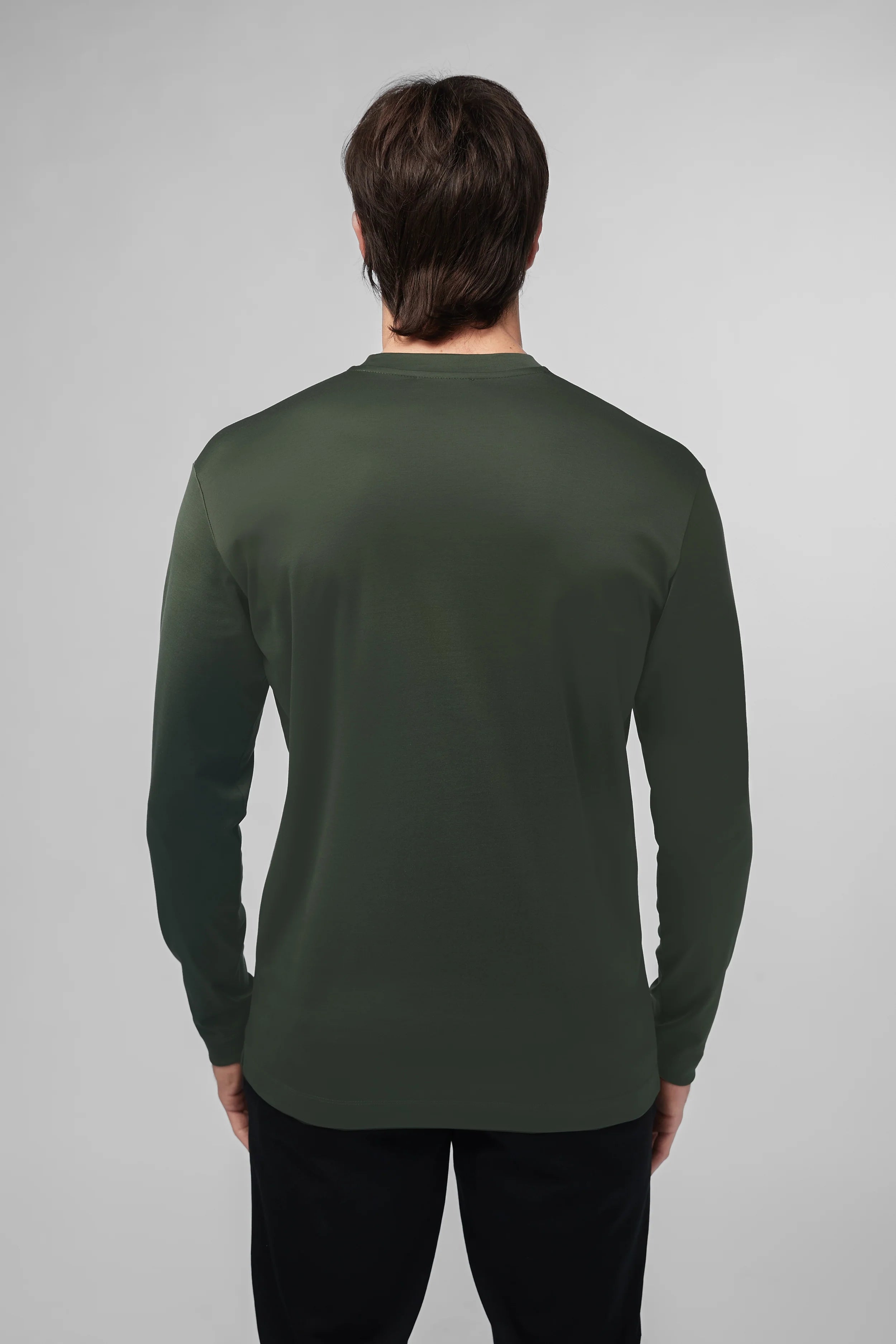 VALENZA INTERLOCK SUPIMA T - SHIRT LONG SLEEVES GREEN - Hombre Amsterdam