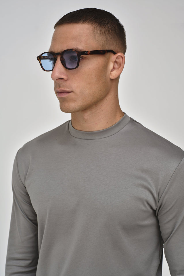 VALENZA INTERLOCK SUPIMA T - SHIRT LONG SLEEVES GREY - Hombre Amsterdam