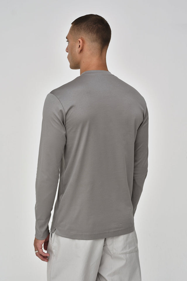 VALENZA INTERLOCK SUPIMA T - SHIRT LONG SLEEVES GREY - Hombre Amsterdam