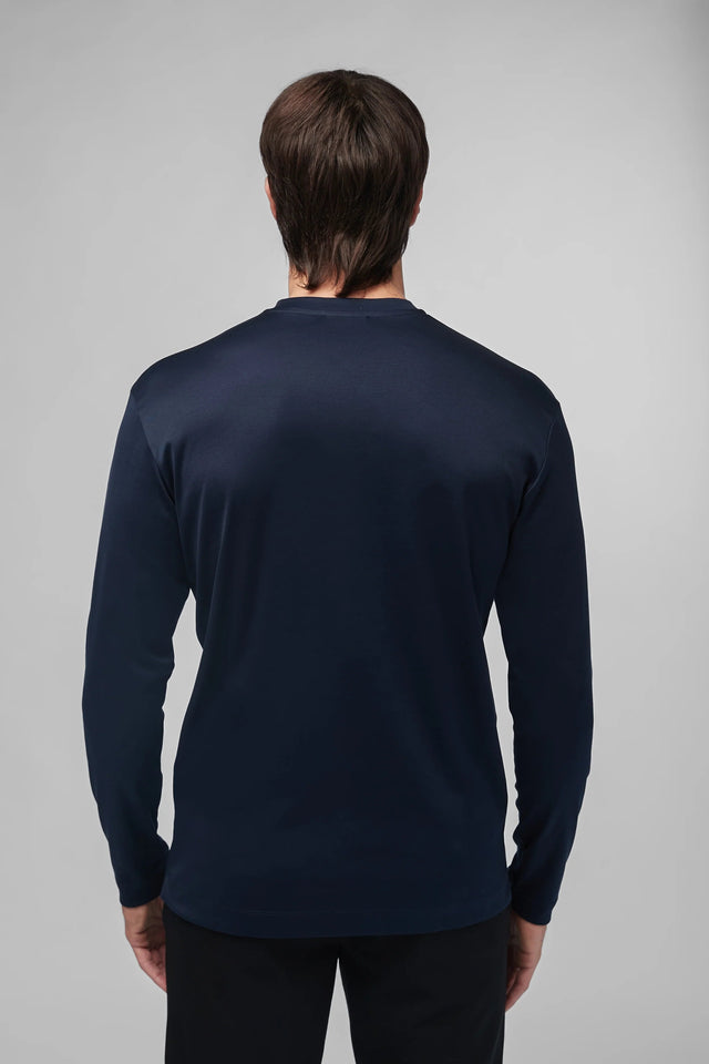 VALENZA INTERLOCK SUPIMA T - SHIRT LONG SLEEVES NAVY - Hombre Amsterdam