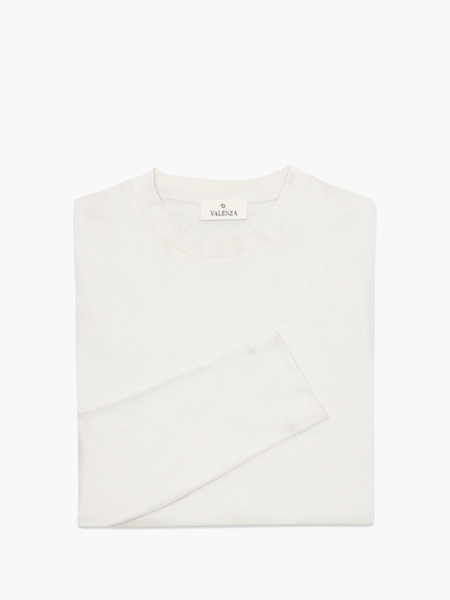 VALENZA INTERLOCK SUPIMA T - SHIRT LONG SLEEVES PEARL GREY - Hombre Amsterdam