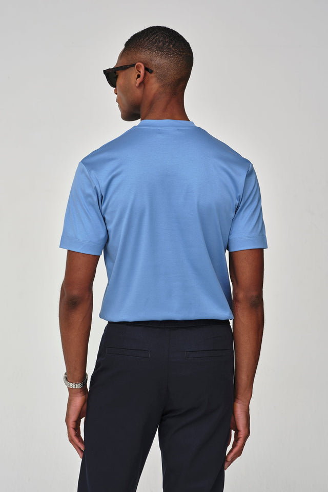 VALENZA INTERLOCK SUPIMA T - SHIRT MID BLUE - Hombre Amsterdam