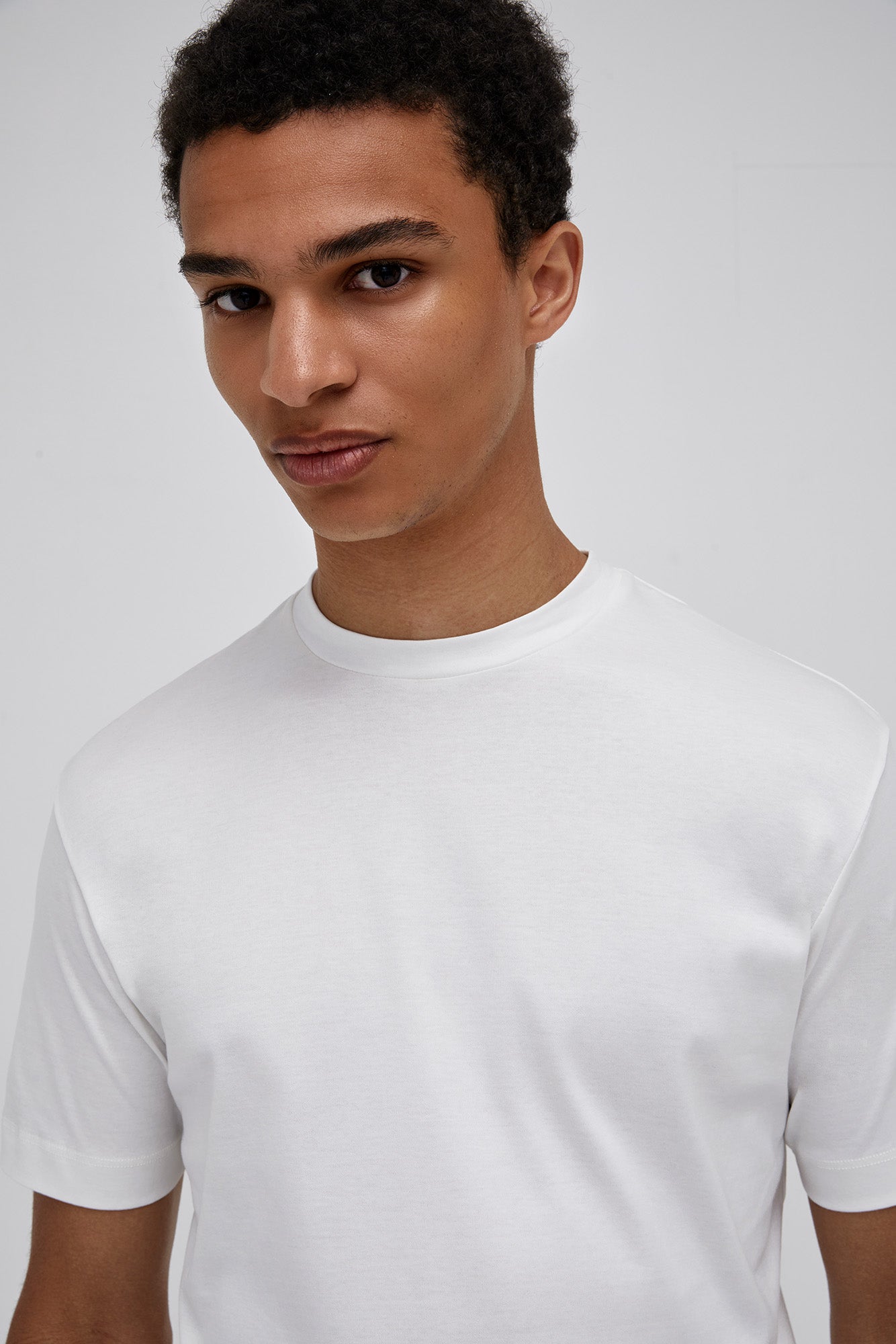 VALENZA INTERLOCK SUPIMA T- SHIRT OFF WHITE CREW NECK - Hombre Amsterdam