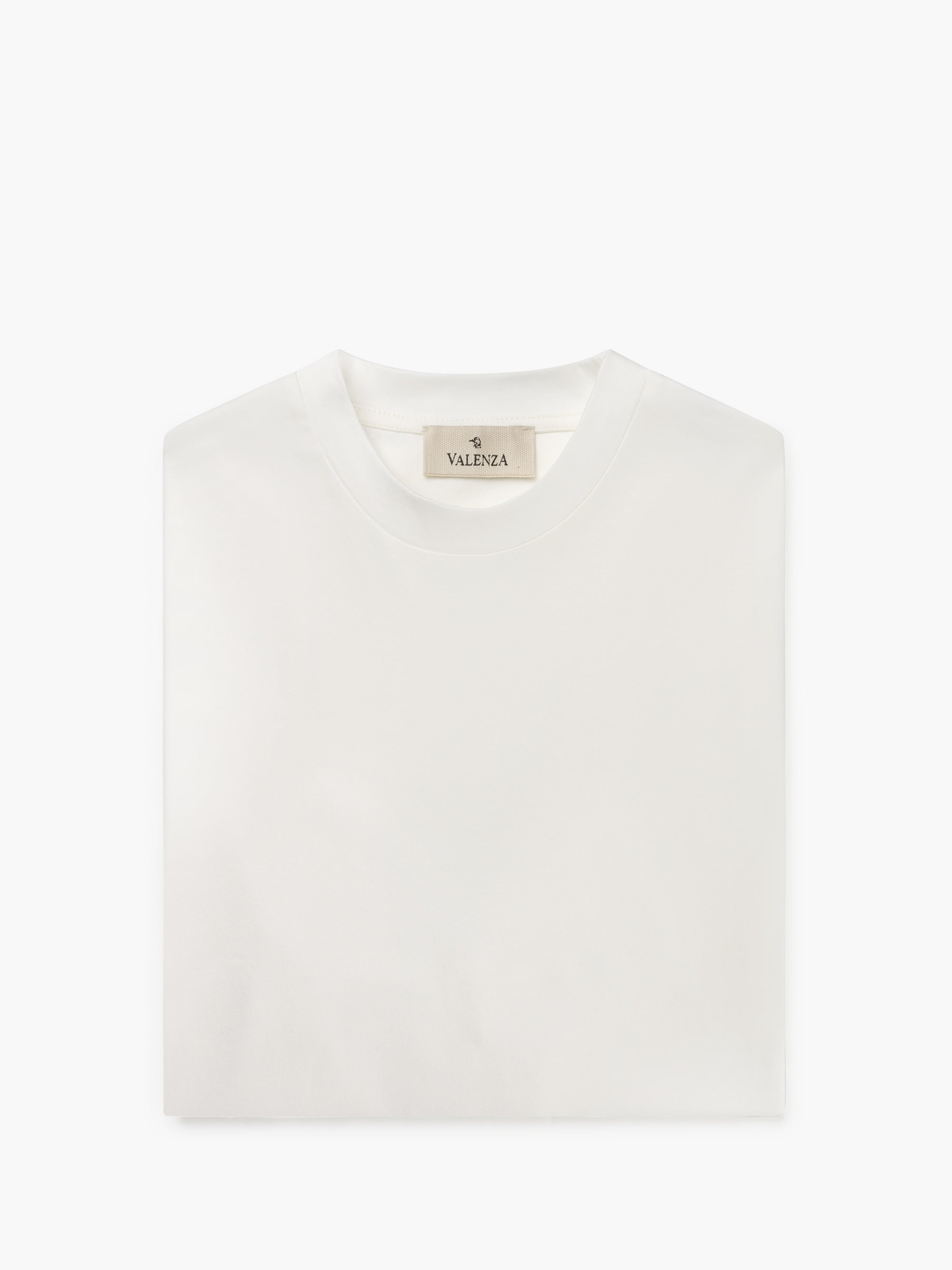 VALENZA INTERLOCK SUPIMA T- SHIRT OFF WHITE CREW NECK - Hombre Amsterdam