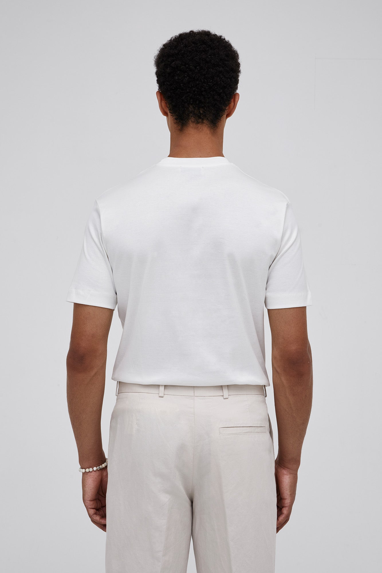 VALENZA INTERLOCK SUPIMA T- SHIRT OFF WHITE CREW NECK - Hombre Amsterdam
