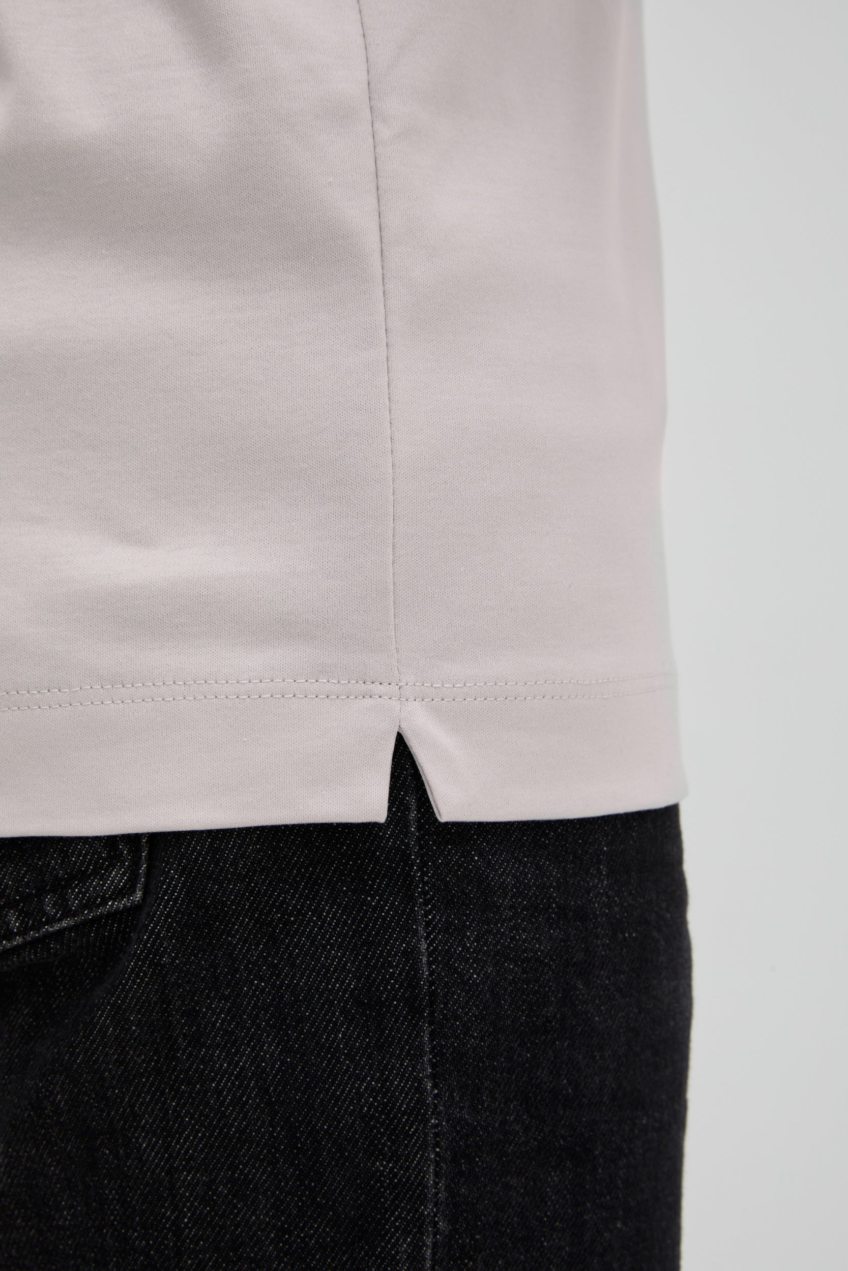 VALENZA INTERLOCK SUPIMA T - SHIRT PEARL GREY SHORT SLEEVE- Hombre Amsterdam