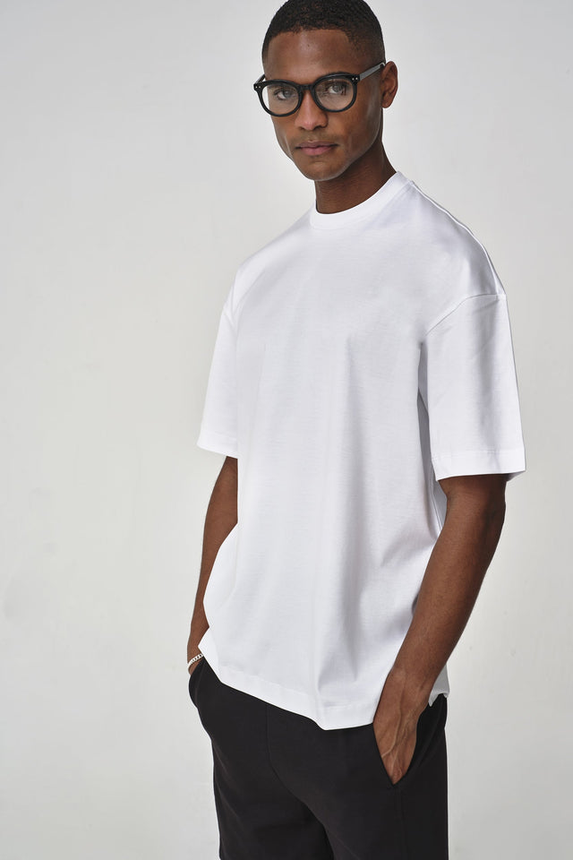VALENZA INTERLOCK SUPIMA T - SHIRT WHITE OVERSIZED - Hombre Amsterdam