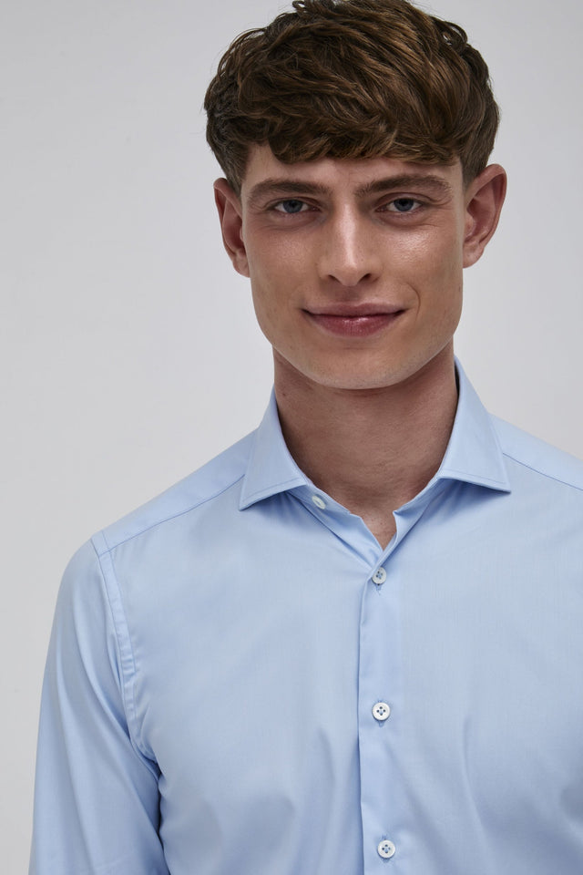 VALENZA SHIRT STRETCH TWILL LIGHT BLUE - Hombre Amsterdam