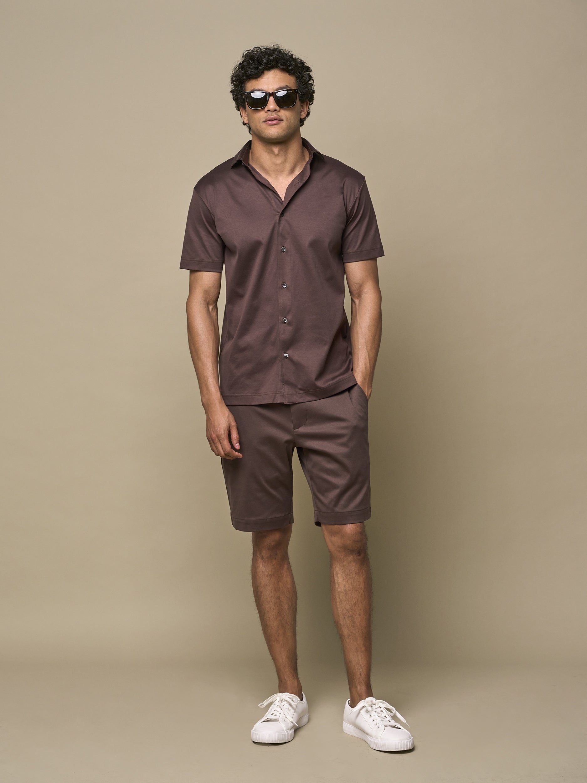 VALENZA SUPIMA BERMUDA SHORT EBONY - Hombre Amsterdam
