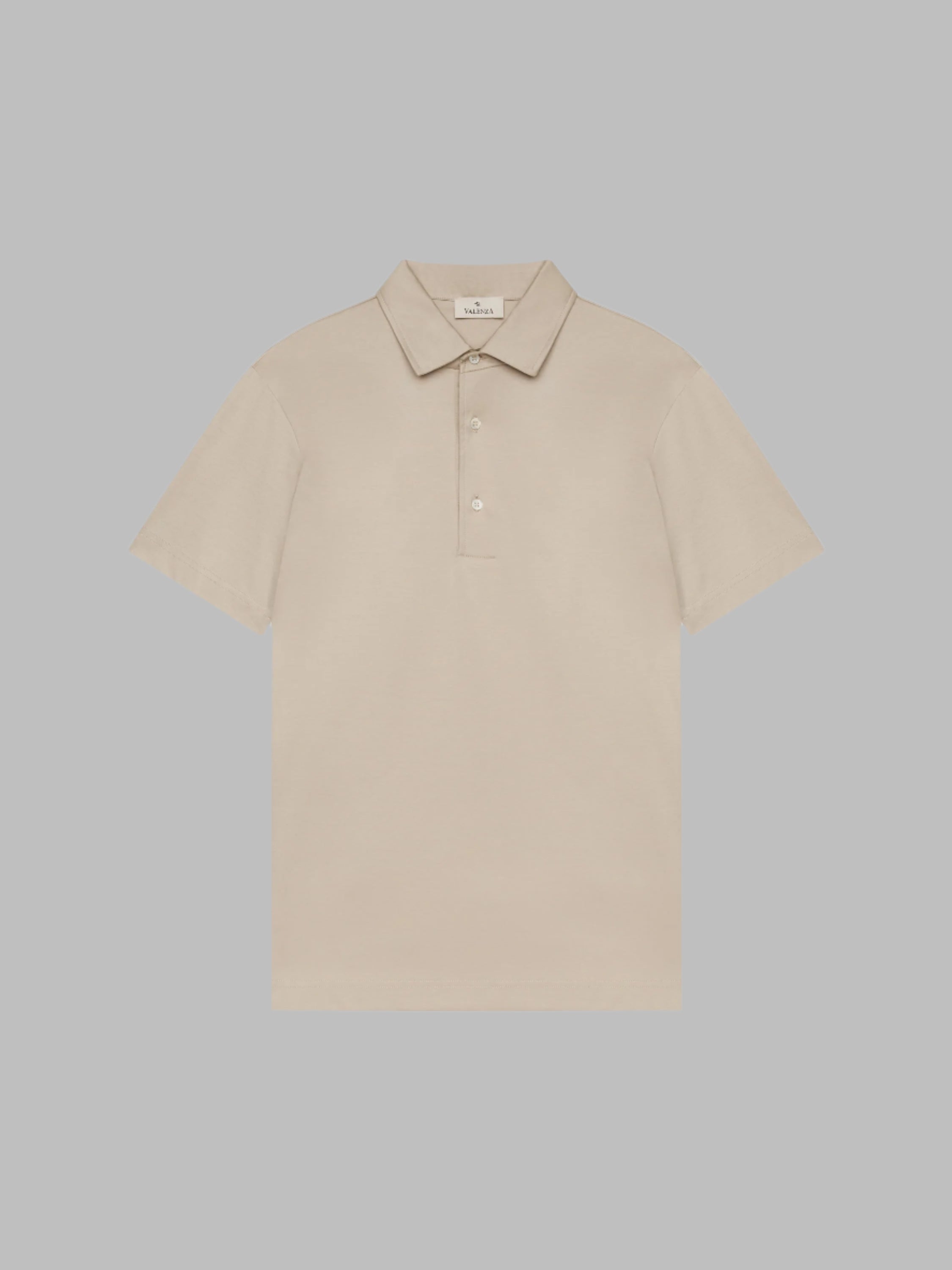 VALENZA SUPIMA COTTON POLO BEIGE SHORT SLEEVE - Hombre Amsterdam