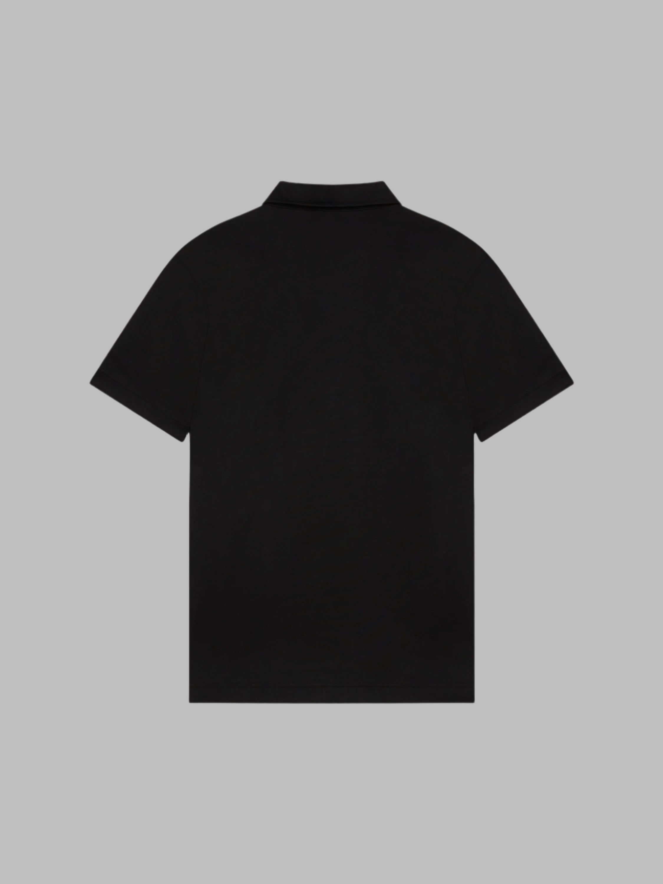 VALENZA SUPIMA POLO BLACK SHORT SLEEVES WITH SCHILLER COLLAR - Hombre Amsterdam