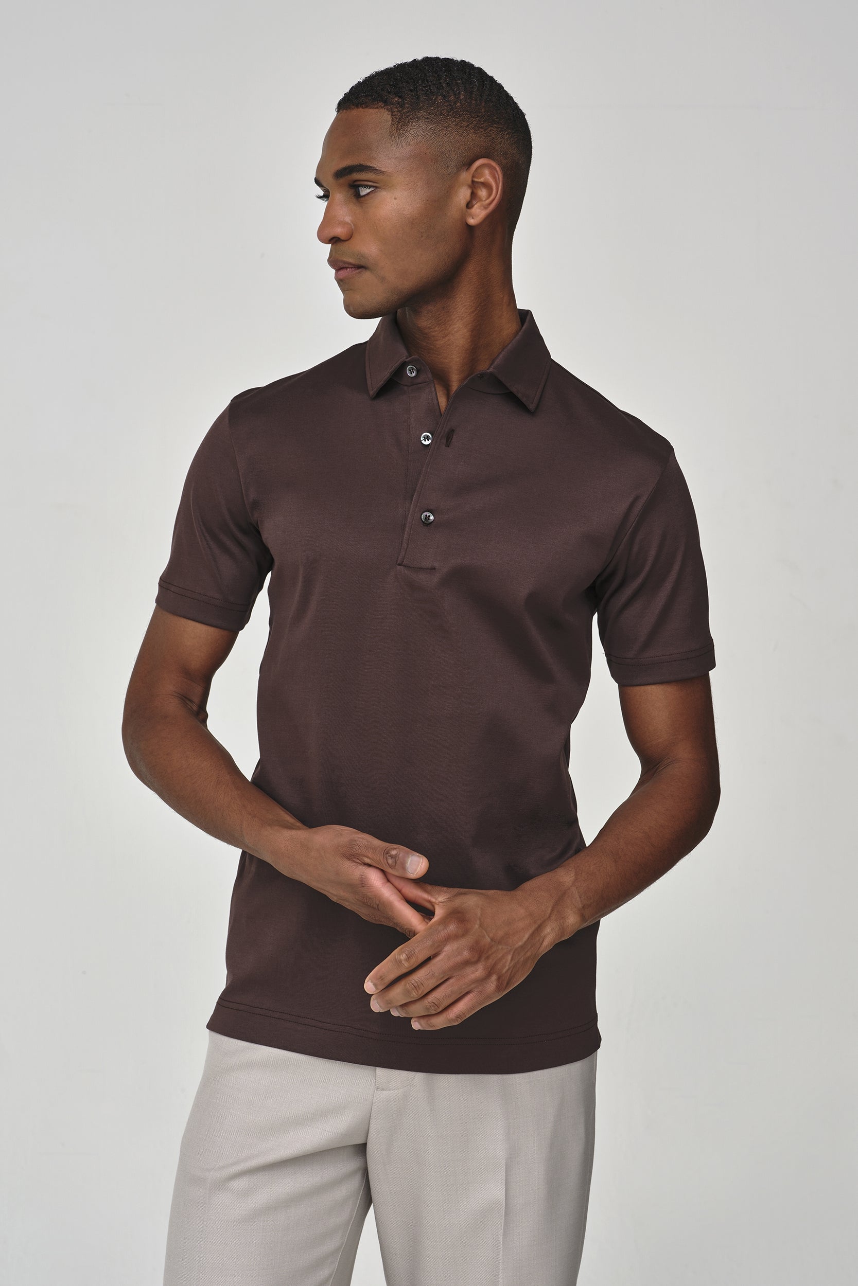 VALENZA SUPIMA COTTON POLO EBONY BROWN - Hombre Amsterdam