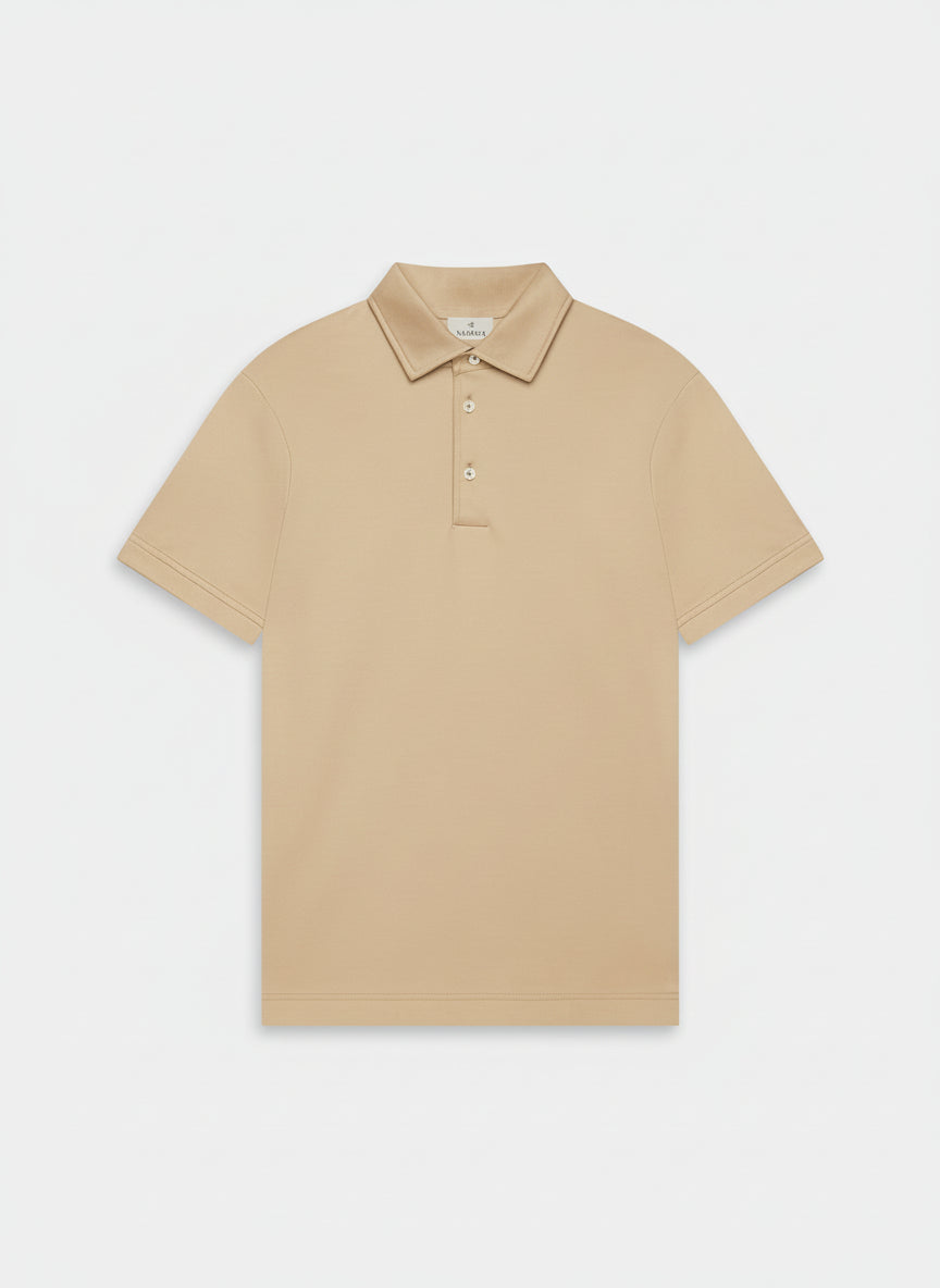 VALENZA SUPIMA POLO HAZELNUT SHORT SLEEVE SCHILLER COLLAR - Hombre Amsterdam