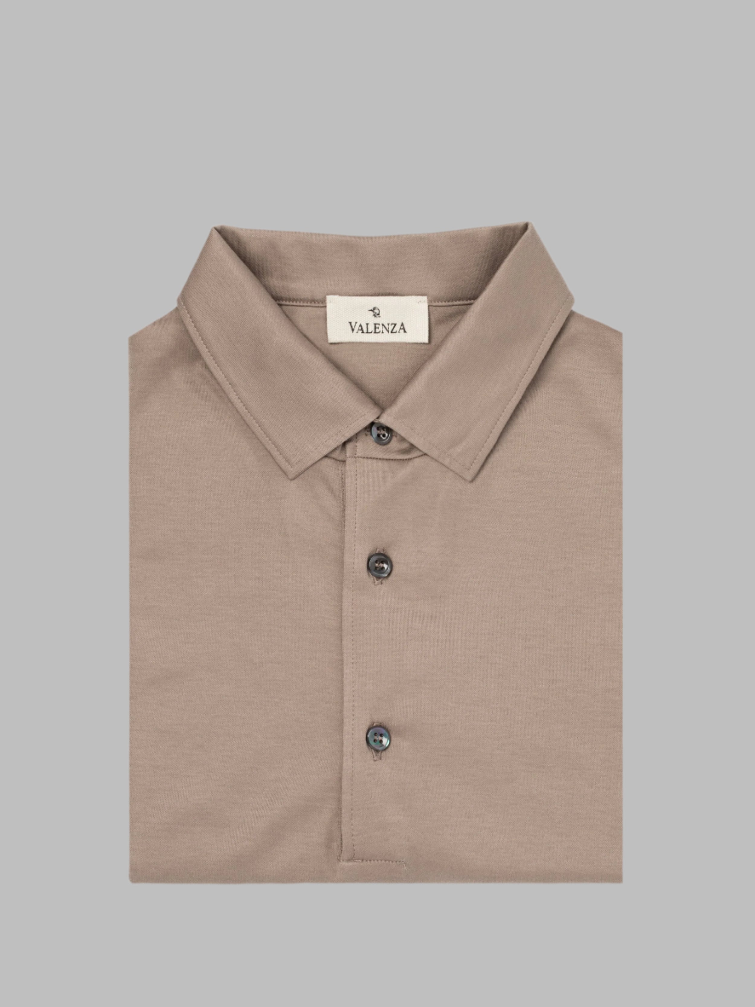 VALENZA SUPIMA COTTON POLO LEAD GREY SHORT SLEEVES AND SCHILLER COLLAR - Hombre Amsterdam
