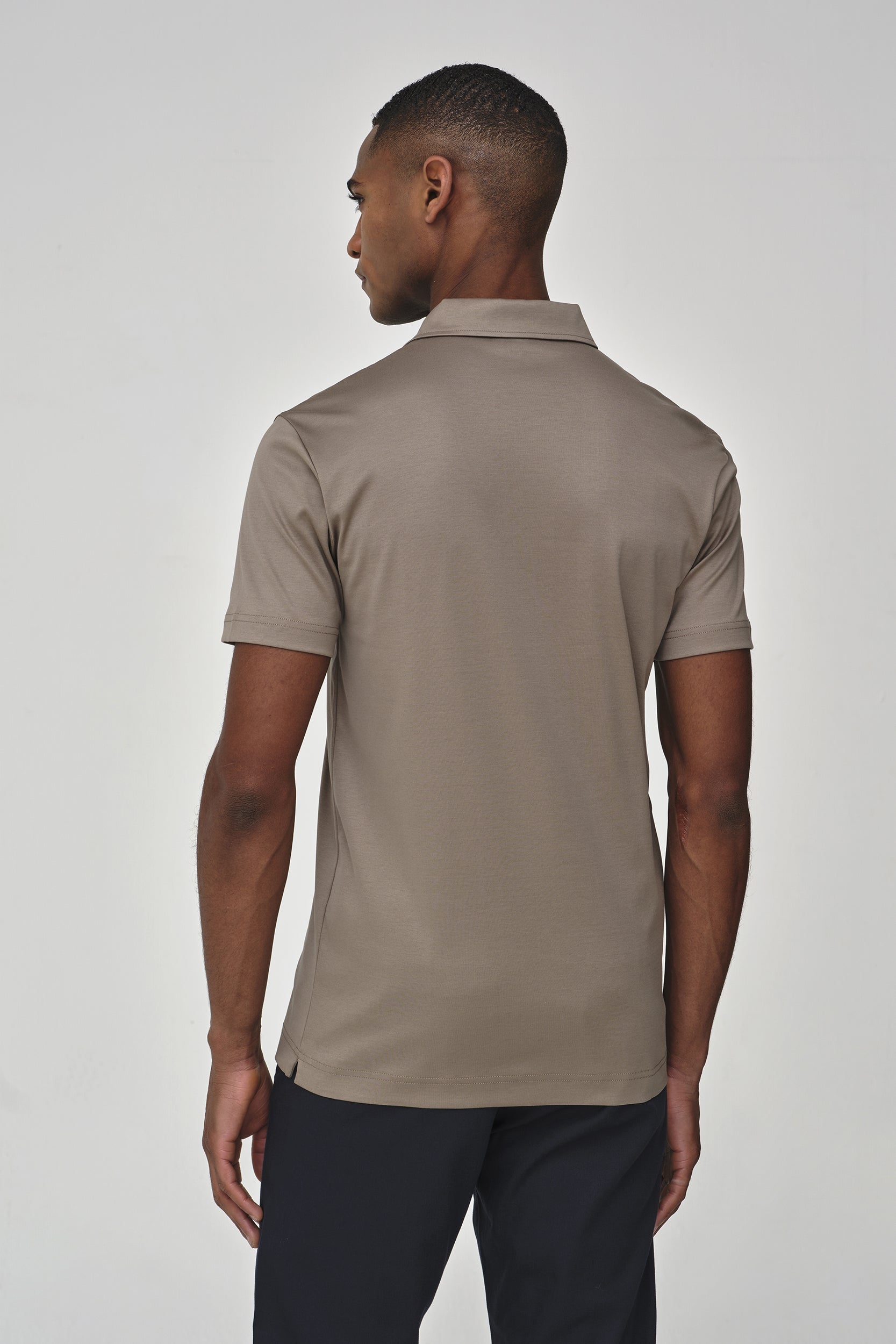 VALENZA SUPIMA COTTON POLO LEAD GREY SHORT SLEEVES AND SCHILLER COLLAR - Hombre Amsterdam