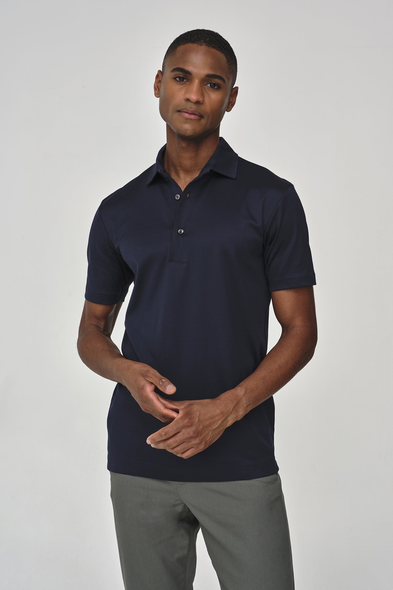 VALENZA SUPIMA COTTON POLO NAVY SHORT SLEEVE - Hombre Amsterdam