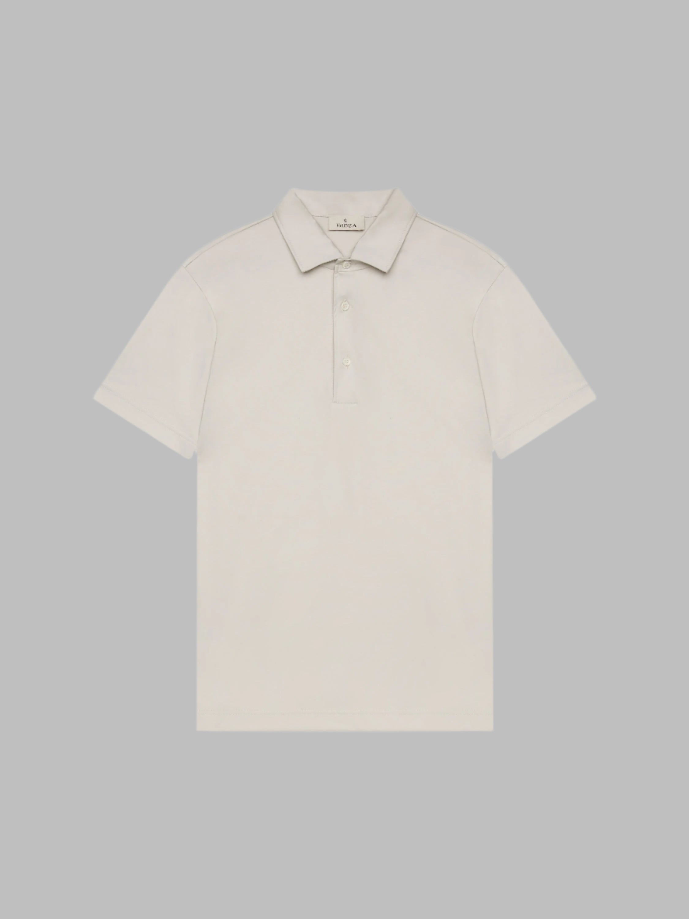 VALENZA SUPIMA POLO PEARL GREY SHORT SLEEVES WITH SCHILLER COLLAR - Hombre Amsterdam