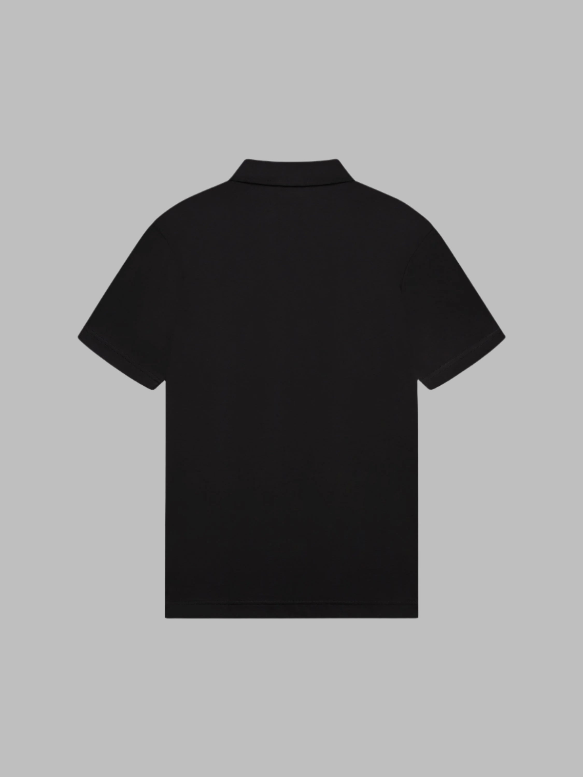 VALENZA SUPIMA ZIP COLLAR POLO BLACK SHORT SLEEVE - Hombre Amsterdam