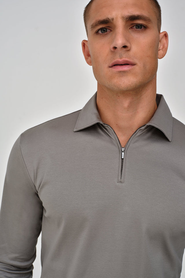 VALENZA SUPIMA ZIP POLO LONG SLEEVE - Hombre Amsterdam