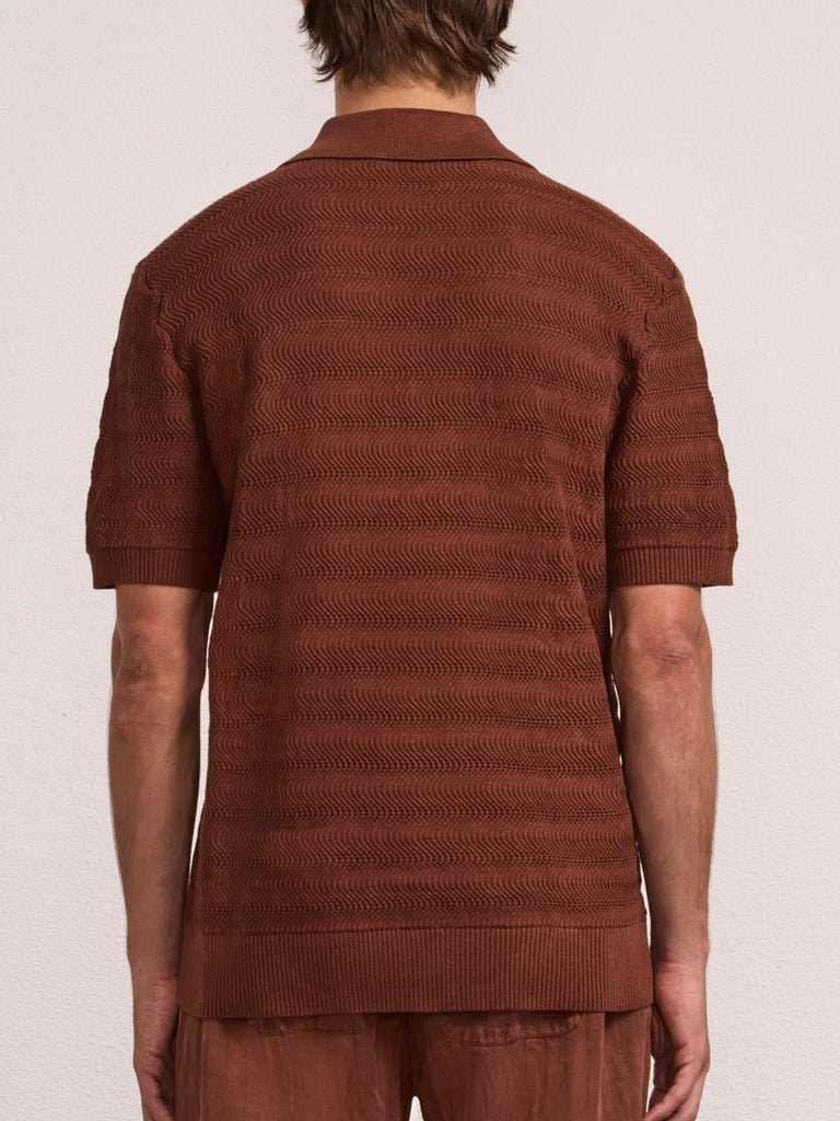 Vidal Cotton Button - Up polo Brown - Hombre Amsterdam