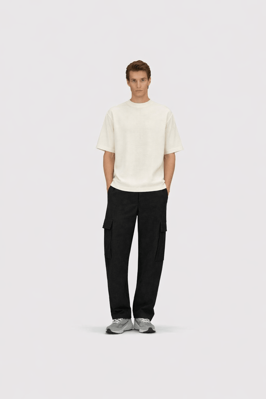 Waffle Knit T-Shirt Off - White - Hombre Amsterdam