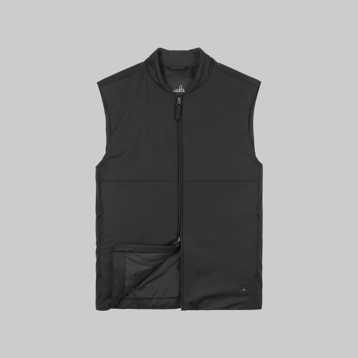 WAHTS MITCH STRETCH WOOL BOMBER VEST BLACK