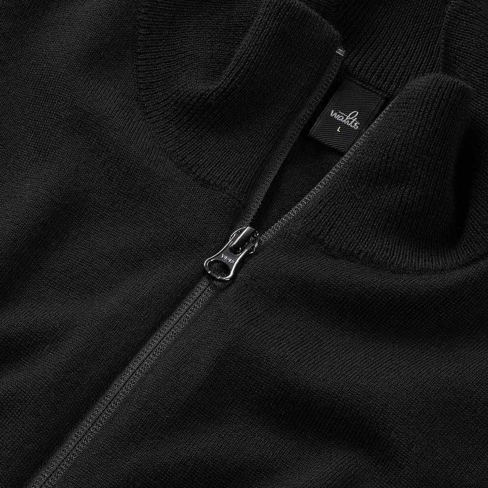 WAHTS FULL ZIP PULLOVER BLACK - Hombre Amsterdam