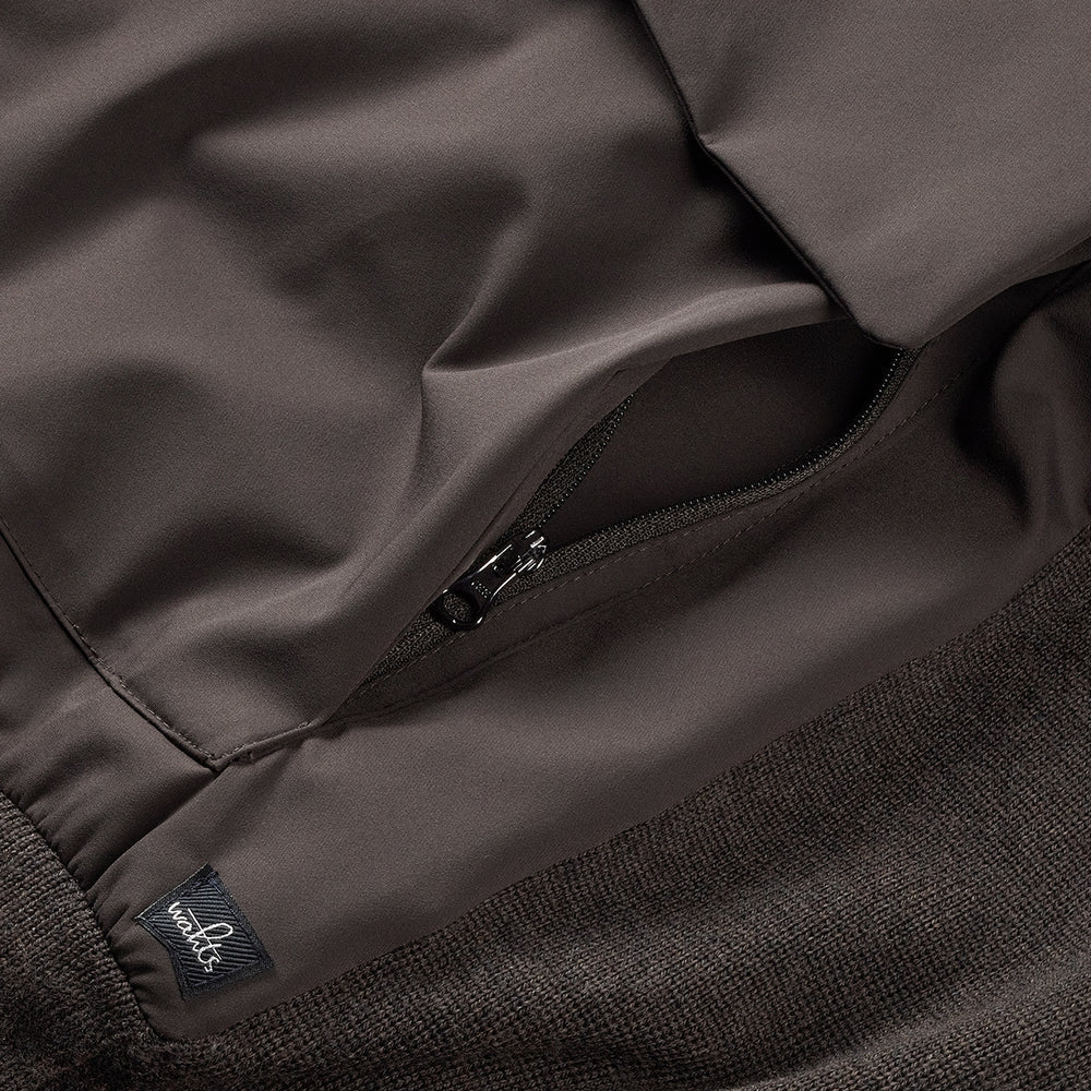 WAHTS HYBRID JACKET DARK BROWN TWO FRONT POCKETS - Hombre Amsterdam