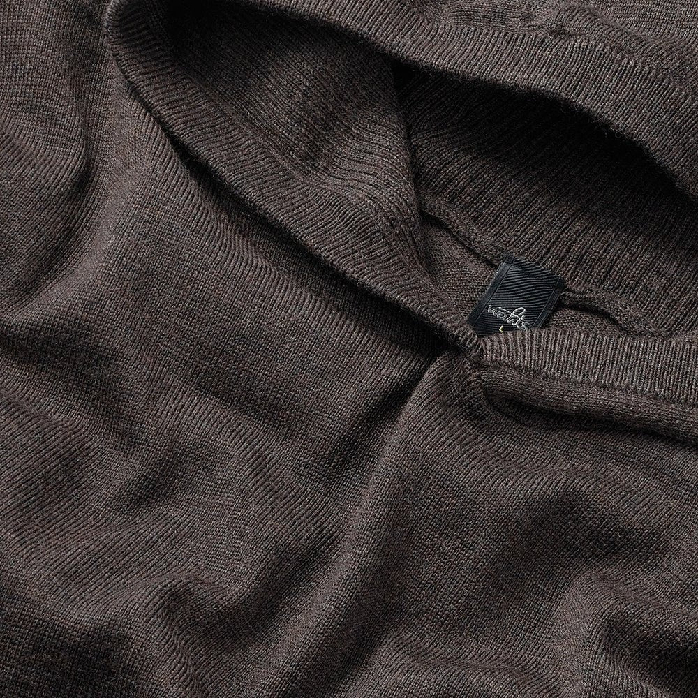 WAHTS KNITTED HOODED PULLOVER DARK BROWN - Hombre Amsterdam
