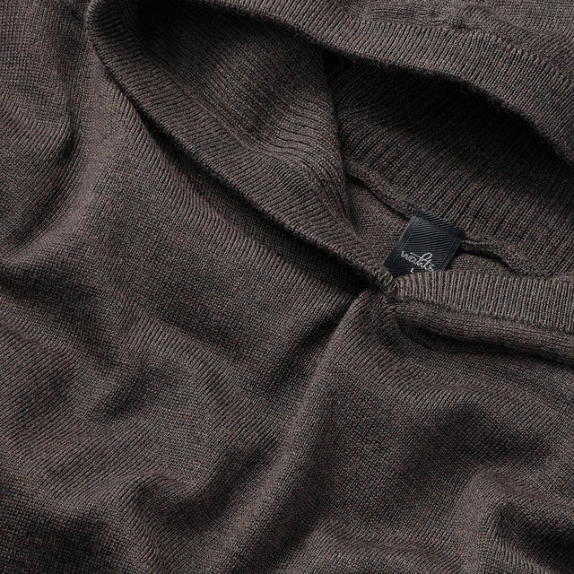 WAHTS KNITTED HOODED PULLOVER DARK BROWN - Hombre Amsterdam