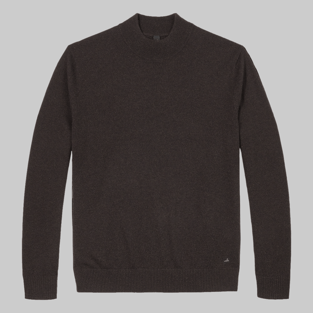 WAHTS MERINO CASHMERE MOCKNECK PULLOVER DARK BROWN - Hombre Amsterdam