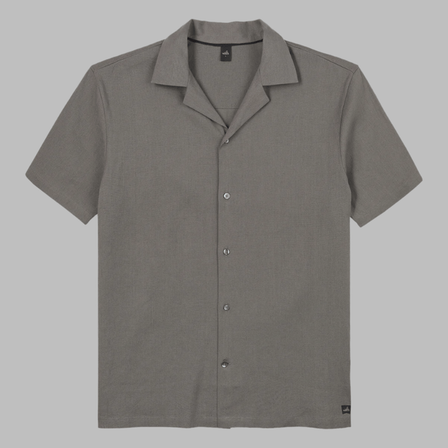 WAHTS STRETCH LINEN SHIRT STEEL GREEN - Hombre Amsterdam
