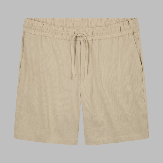 WAHTS STRETCH LINEN SHORT PURE SAND - Hombre Amsterdam