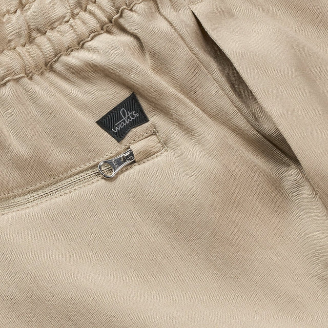 WAHTS STRETCH LINEN SHORT PURE SAND - Hombre Amsterdam