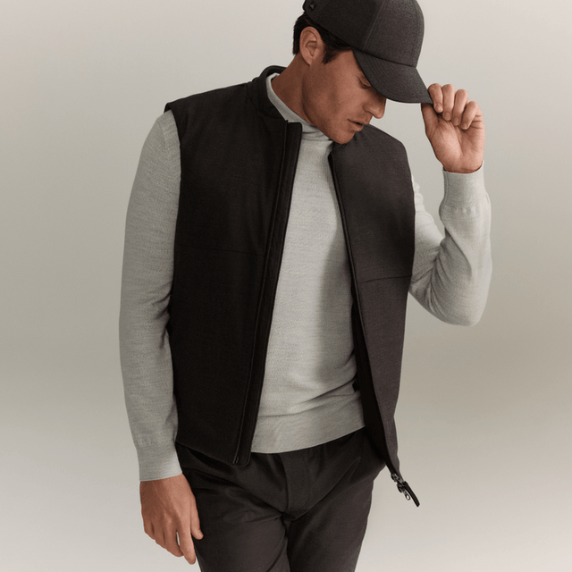 WAHTS STRETCH WOOL BOMBER VEST DARK BROWN - Hombre Amsterdam