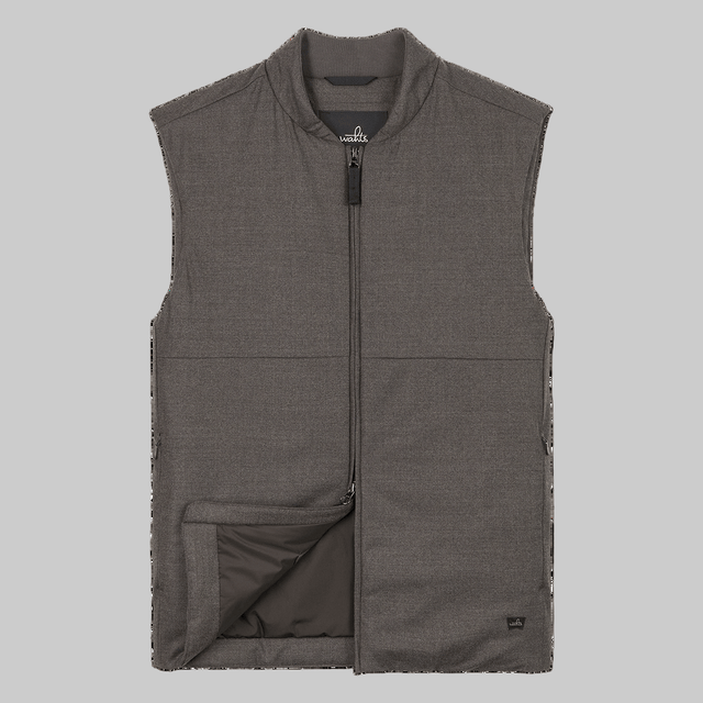 WAHTS STRETCH WOOL BOMBER VEST DARK BROWN - Hombre Amsterdam
