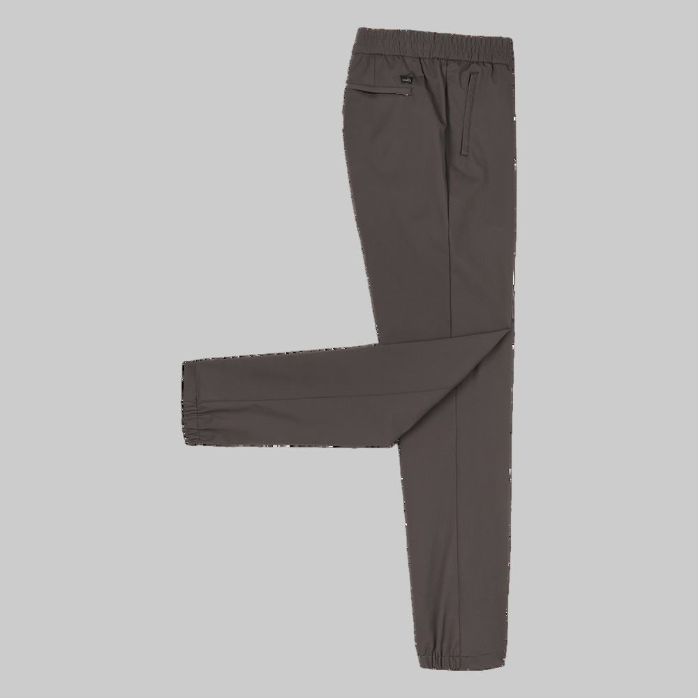 WAHTS STRETCH WOOL COMFORT TROUSERS DARK BROWN MELANGE - Hombre Amsterdam